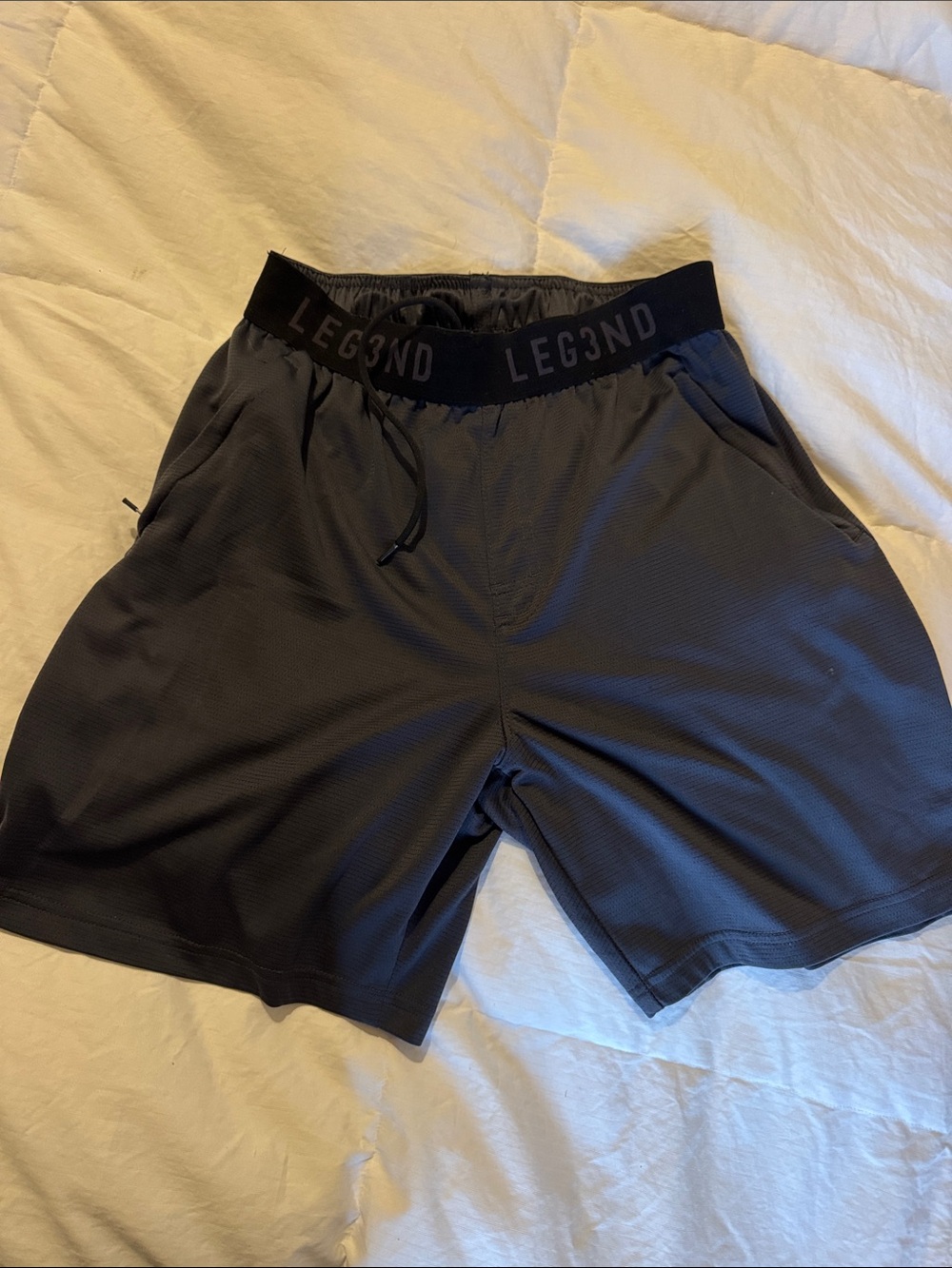 LEG3ND Men's Athletic Shorts in Charcoal Gray